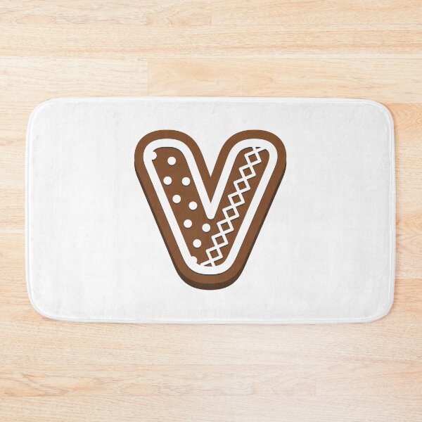 Artikelvorschau, Lebkuchenbuchstabe V Weihnachtsmonogramm Winterferien Initial V entworfen und verkauft von KateBilous.