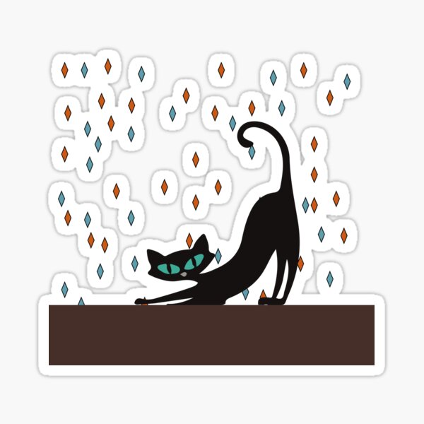 Item preview, Retro Kitty Playing on the Window Sill designed and sold by LisWilliams.
