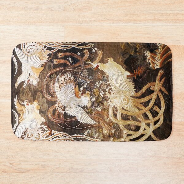 Item preview, FLYING PHOENIXES AMONG WHITE FLOWERS Antique Japanese Floral designed and sold by BulganLumini.