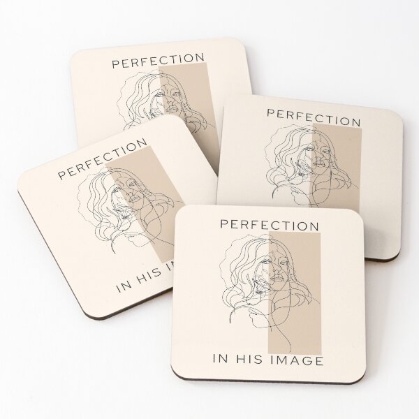 Item preview, Arte de dibujo de líneas de mujeres de rostro femenino, a imagen de Dios, texto de perfección. designed and sold by Trumel.