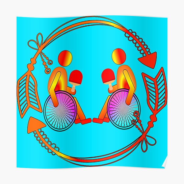"Wheelchair table tennis HANDICAP" Poster by minimalartstory Redbubble