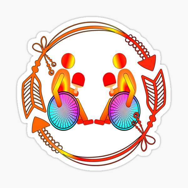 "Wheelchair table tennis HANDICAP" Sticker for Sale by minimalartstory