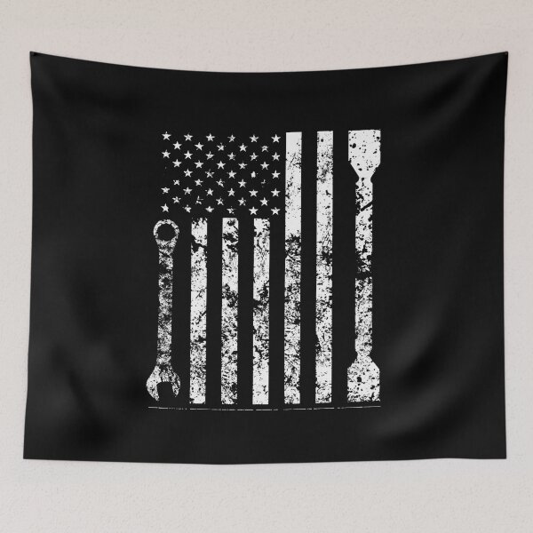 Item preview, mechanic american flag designed and sold by Greenpills.