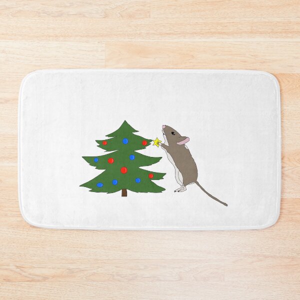 Item preview, Cute brown gerbil decorating Christmas tree designed and sold by Becky-Marie.