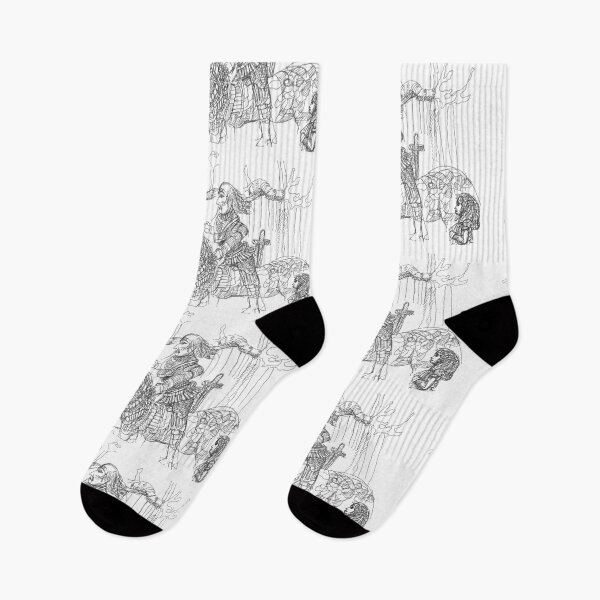 Item preview, White Knight Riding His Horse By Alice,  TeresaTown at Redbubble, 2020 designed and sold by Mark Stansberry.