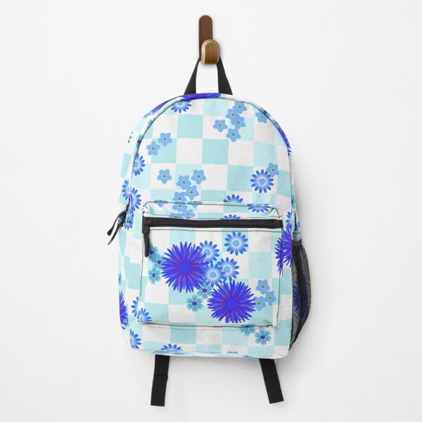 Item preview, Gingham look blue flowers designed and sold by MHen.