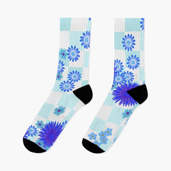 Item preview, Gingham look blue flowers designed and sold by MHen.
