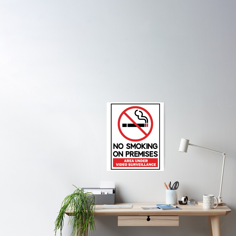 No smoking in this area safety poster metal advertising wall plaque sign or framed picture frame