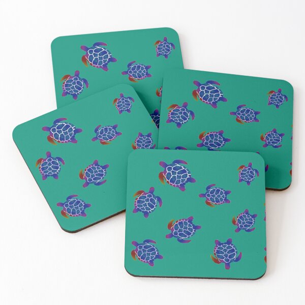Item preview, Red blue purple sea turtles designed and sold by glowvim.