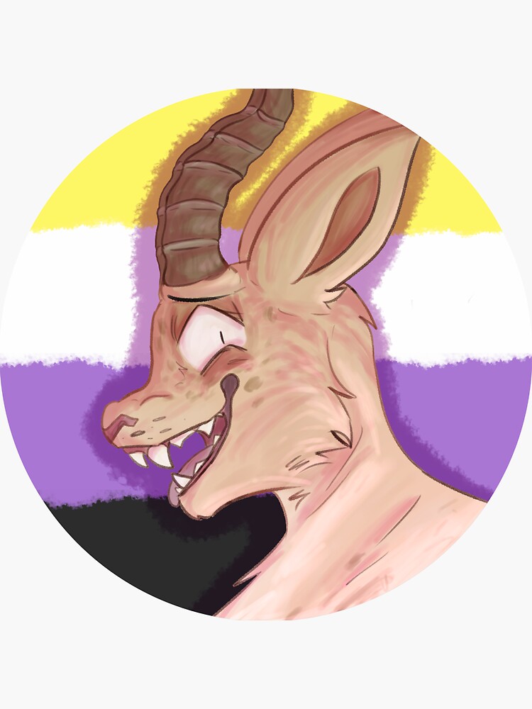 "Beastars Melon/Meron Headshot Non Binary" Sticker for Sale by