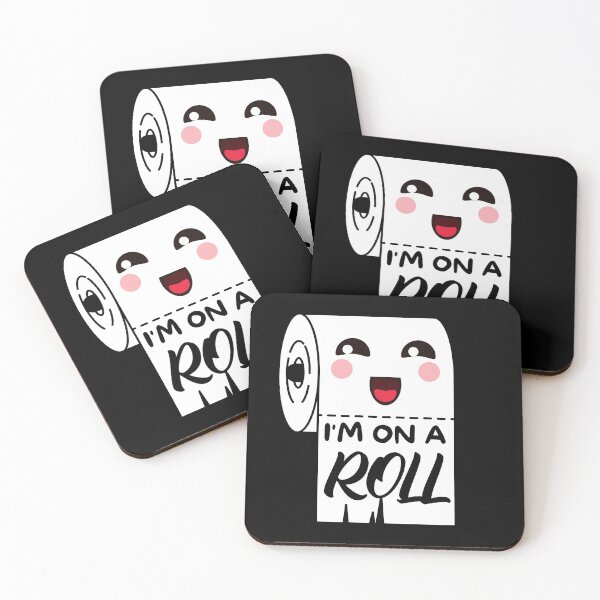 Item preview, I'm on a roll - kawaii toilet paper pun designed and sold by Caregiverology.