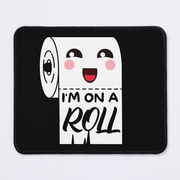 Item preview, I'm on a roll - kawaii toilet paper pun designed and sold by Caregiverology.