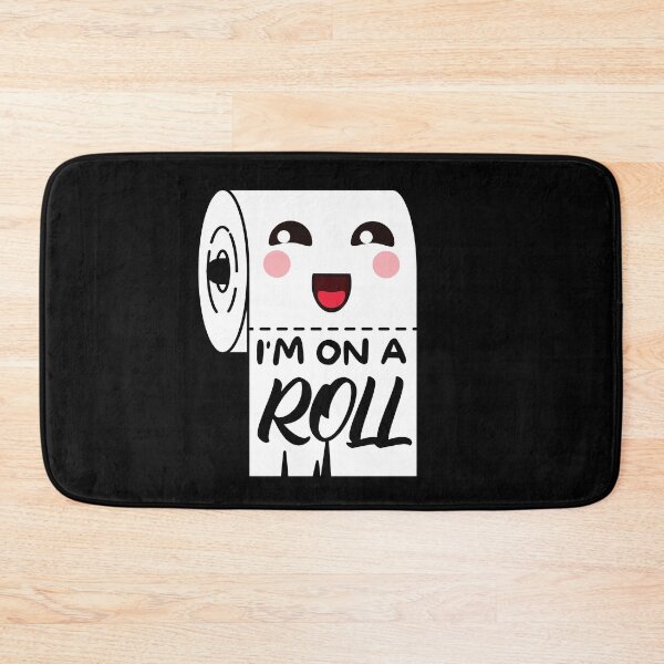Item preview, I'm on a roll - kawaii toilet paper pun designed and sold by Caregiverology.