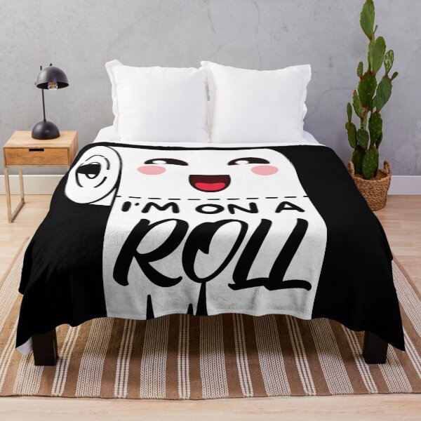 Item preview, I'm on a roll - kawaii toilet paper pun designed and sold by Caregiverology.