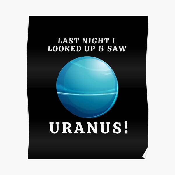 Last Night I Looked Up & Saw Uranus Funny  Poster