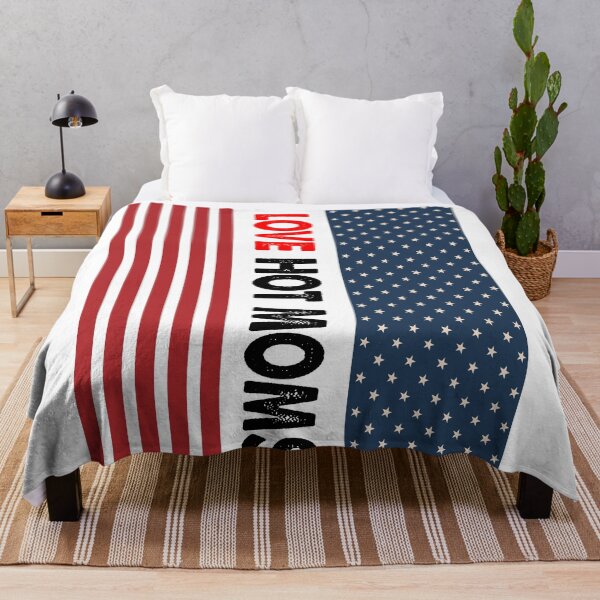 Item preview, I Love Hot Moms American USA Flag  designed and sold by CoolButFunny.