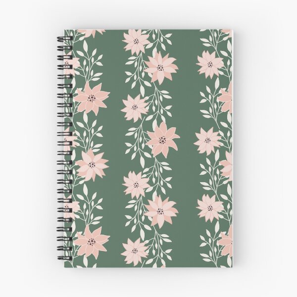Aperçu de l'œuvre Fleurs d'hiver - Rose & Vert créée et vendue par zhSurfaceDesign.