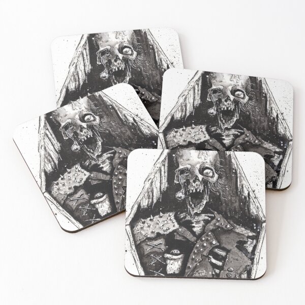 Item preview, Punk is Not Dead Zoomed In , ink painting skeleton designed and sold by Amanda Irene.