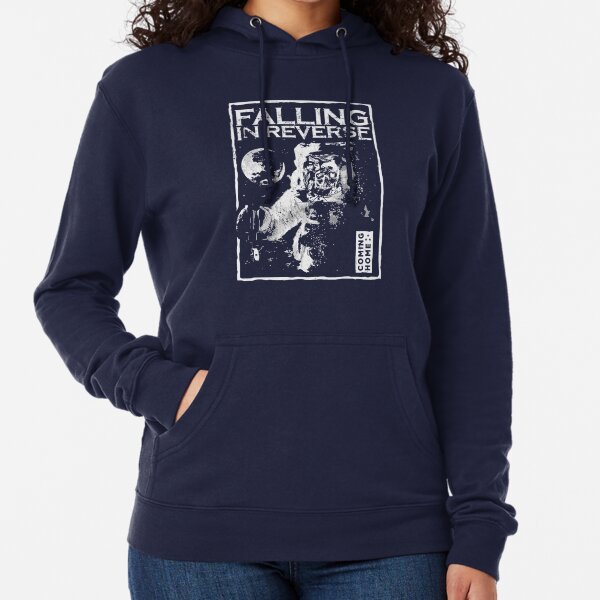 Spacewalk Mens Classic Crew Neck Hoodie Sweatshirt Black Falling in Reverse