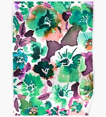Zoe Floral Sea Green Poster