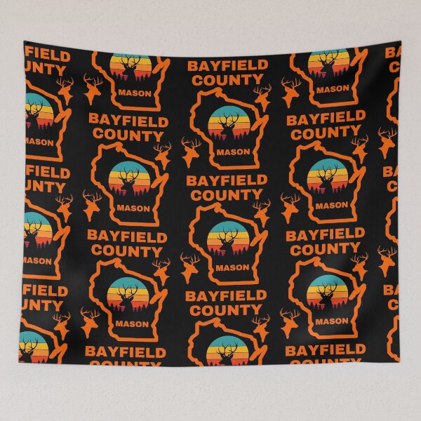 Item preview, Wisconsin Deer Hunter Mason Bayfield County designed and sold by WoodburyLake.