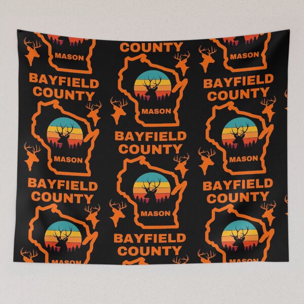 Item preview, Wisconsin Deer Hunter Mason Bayfield County designed and sold by WoodburyLake.