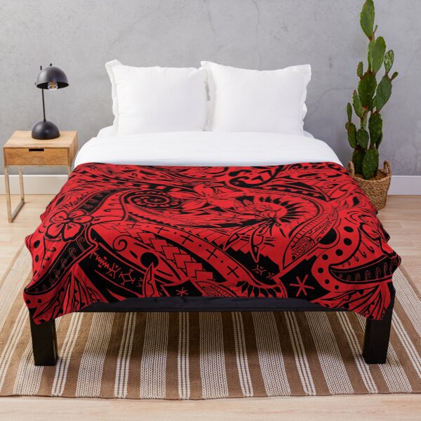 Aperçu de l'œuvre Hawaïen - Samoan - Imprimé Tribal Polynésien Rouge créée et vendue par sunnthreads.