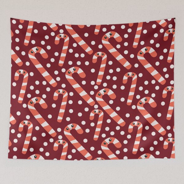 Item preview, Kawaii Candy Cane Pattern Red designed and sold by racharanha.