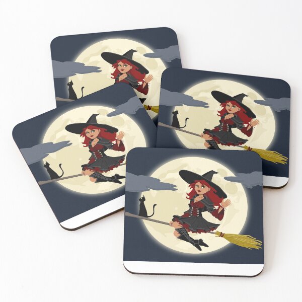 Item preview, old witch with magic broom designed and sold by DIMATLOVER.