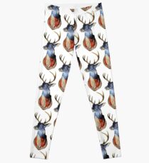 Legging cabeza de ciervo americano, rojo blanco y azul, americano, cabeza de ciervo, rojo, blanco y azul, murica, merica, caza de venado, ciervo, punta 8, buck, 10 punto, 12, punto, cazador, etiqueta de caza, paletas de estado
