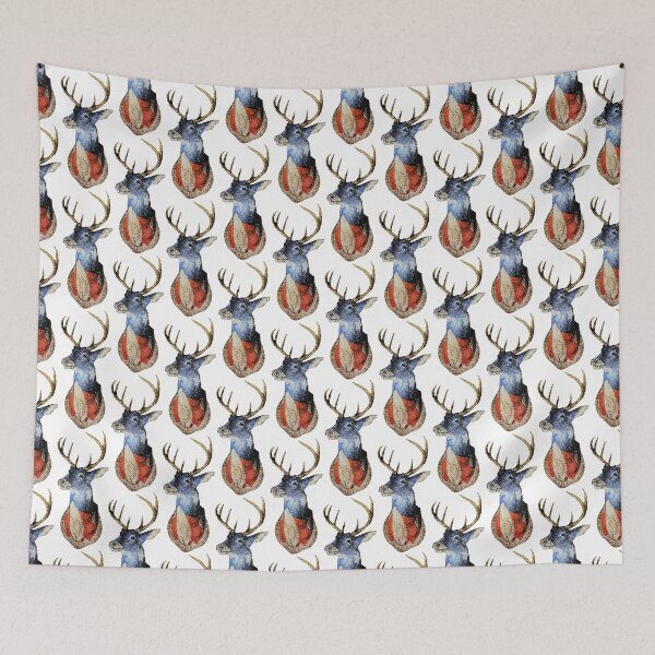 Item preview, american deer head, red white and blue, american, deer head, red, white, and blue, murica, merica, deer hunting, deer, 8 point, buck, 10 point, 12, point, hunter, hunting sticker, state pallets designed and sold by Michael Garber.