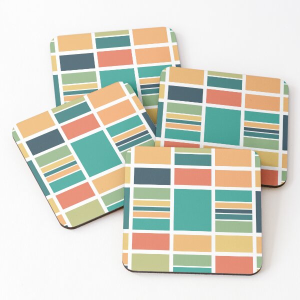 Item preview, Repeating rectangles pattern in greens, yellows and oranges. designed and sold by PaulArden.