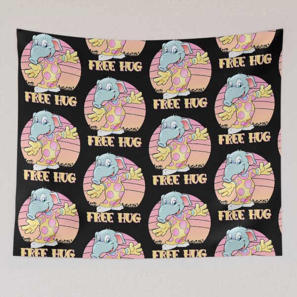 Item preview, Free Hug Baby Elephant In Yellow Pajamas Pink Polka Dots designed and sold by CharJens.