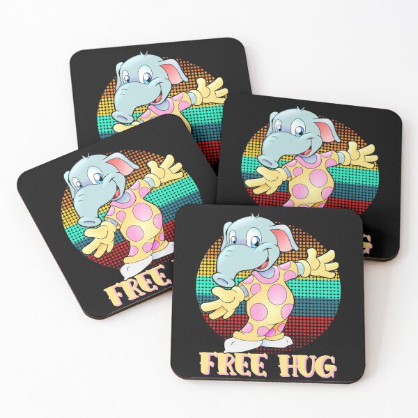 Item preview, Free Hug Baby Elephant In Yellow Pajamas Pink Polka Dots designed and sold by CharJens.