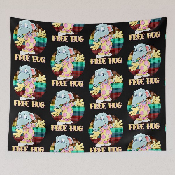 Item preview, Free Hug Baby Elephant In Yellow Pajamas Pink Polka Dots designed and sold by CharJens.