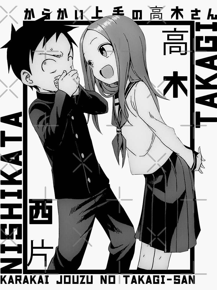 takagi-san and nishikata (karakai jouzu no takagi-san) drawn by