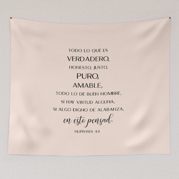 Item preview, Filipenses 4:8, Spanish Bible Verse designed and sold by Aryam Quotes.