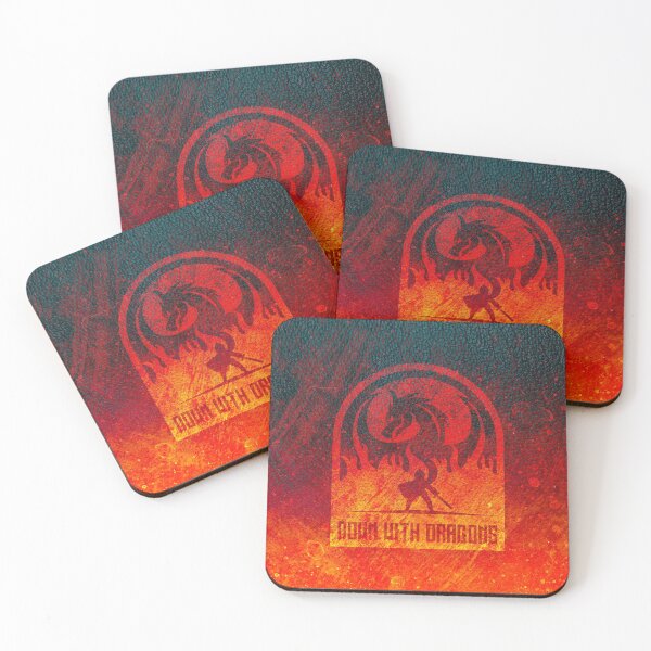 Item preview, Flaming Battle Down With Dragons Logo Season Two (Rectangle) designed and sold by MonstersofRoll.