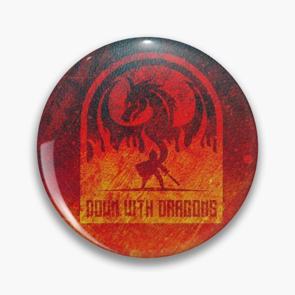 Item preview, Flaming Battle Down With Dragons Logo Season Two (Rectangle) designed and sold by MonstersofRoll.