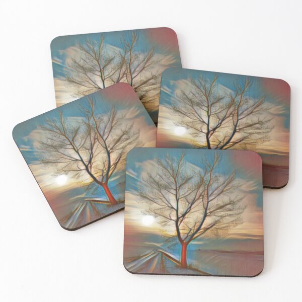 Item preview, Tree in winter at sunset, trees, nature, sky designed and sold by rhnaturestyles.