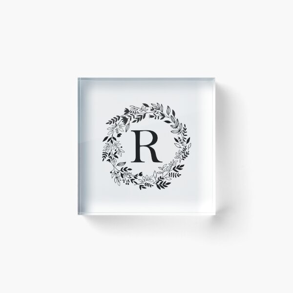 Item preview, Letter R with Floral Wreath - Initial R - Monogram Art designed and sold by thelustrous.