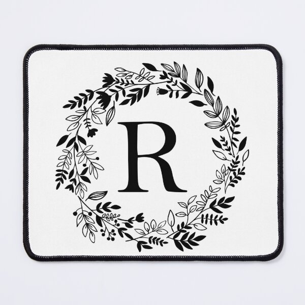 Item preview, Letter R with Floral Wreath - Initial R - Monogram Art designed and sold by thelustrous.