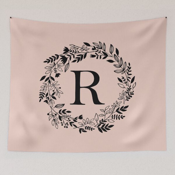 Item preview, Letter R with Floral Wreath - Initial R - Monogram Art designed and sold by thelustrous.