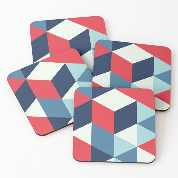 Item preview, Red, Light and Dark Blue and Slate Geometric Triangles designed and sold by NECHSTORE.