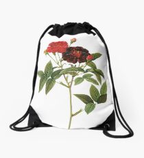 Dark red rose Drawstring Bag