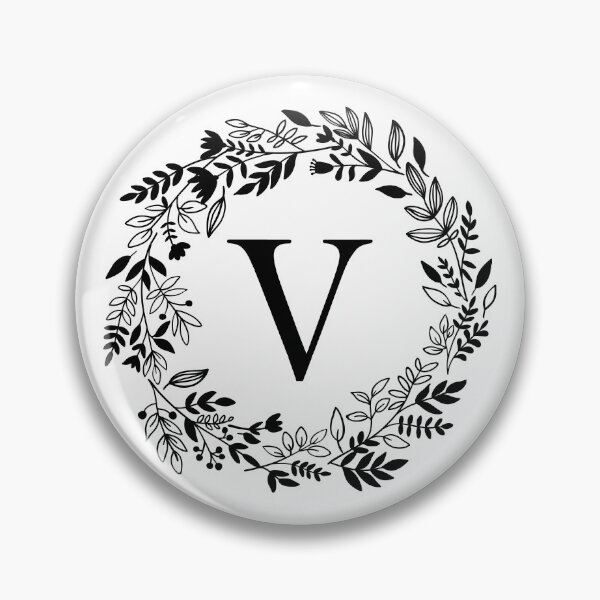 Item preview, Letter V with Floral Wreath - Initial V - Monogram Art designed and sold by thelustrous.
