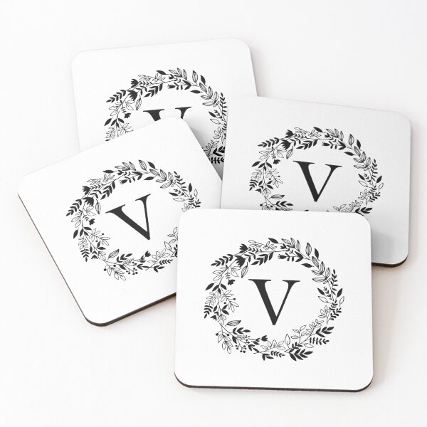 Item preview, Letter V with Floral Wreath - Initial V - Monogram Art designed and sold by thelustrous.