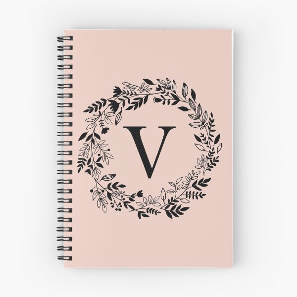 Artikelvorschau, Buchstabe V mit Blumenkranz - Initiale V - Monogrammkunst entworfen und verkauft von thelustrous.