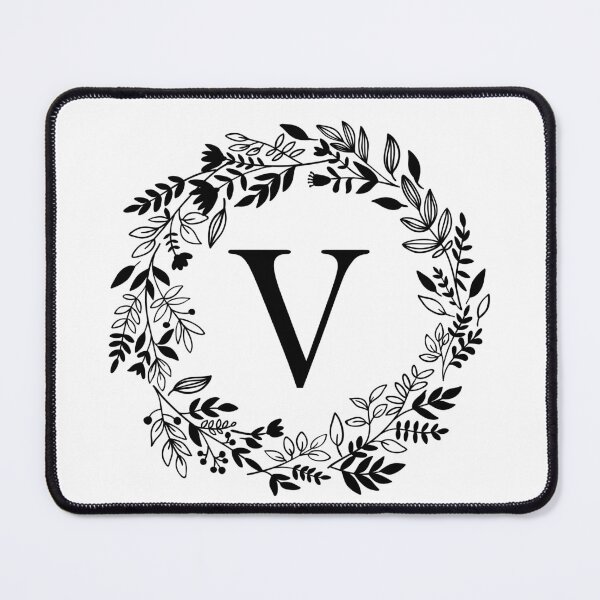 Item preview, Letter V with Floral Wreath - Initial V - Monogram Art designed and sold by thelustrous.