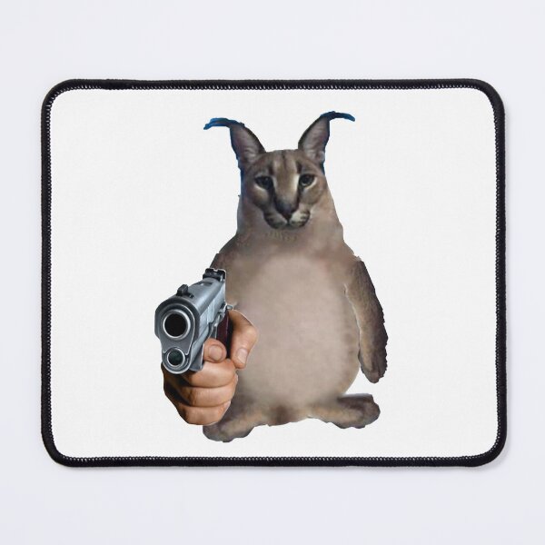 Cat Mouse Meme, Rubber Desktop Mat, Floppa Mouse Pad